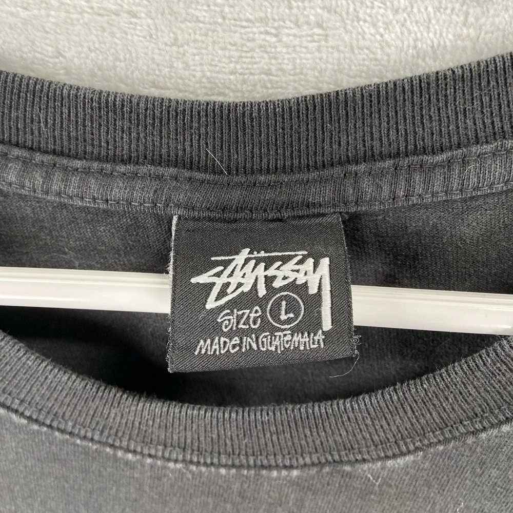 Stussy T-Shirt Mens Large Graphic Tee Short Sleeve Crew Neck Streetwear Black